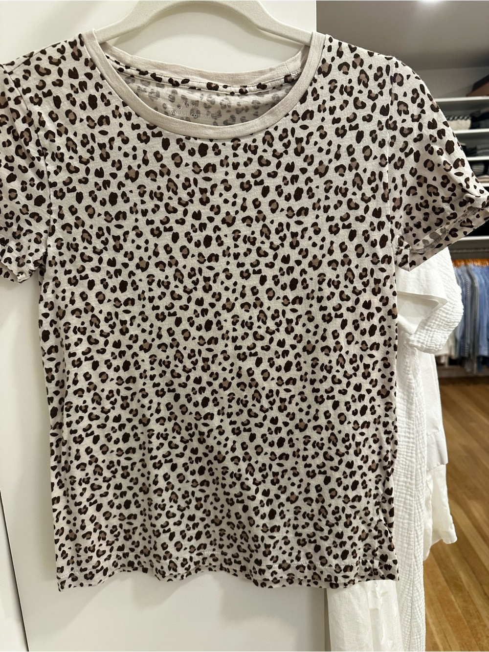 J. Crew Beige and Brown Leopard Print Tee
